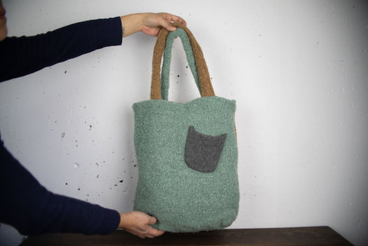 Handmade Fluffy Tote Bag by Yumiko – One-of-a-Kind & Full of Character