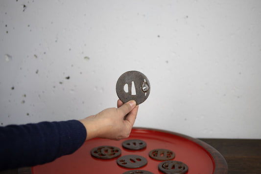 TSUBA (EDO) 6 Simple design/guard on Japanese sword/Special price due to lack of naming