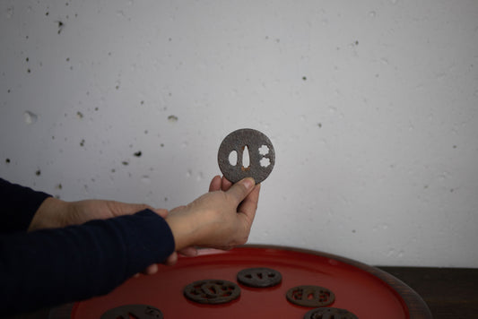TSUBA (EDO)  8 Simple design/guard on Japanese sword/Special price due to lack of naming