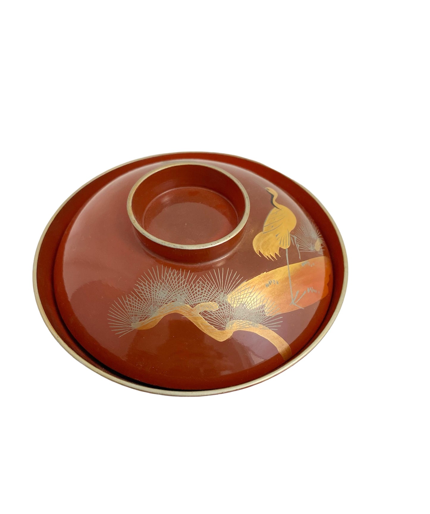 red Lacquered bowl with crane pattern