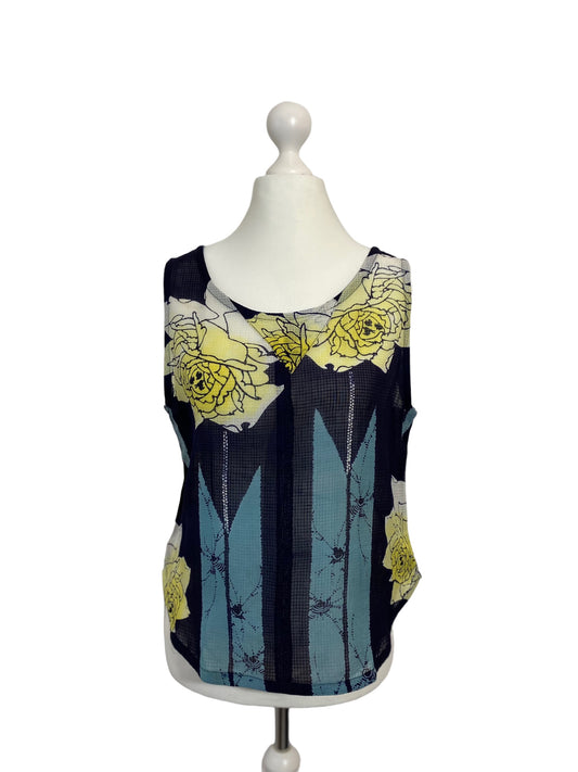 Summer silk yukata remake tank top