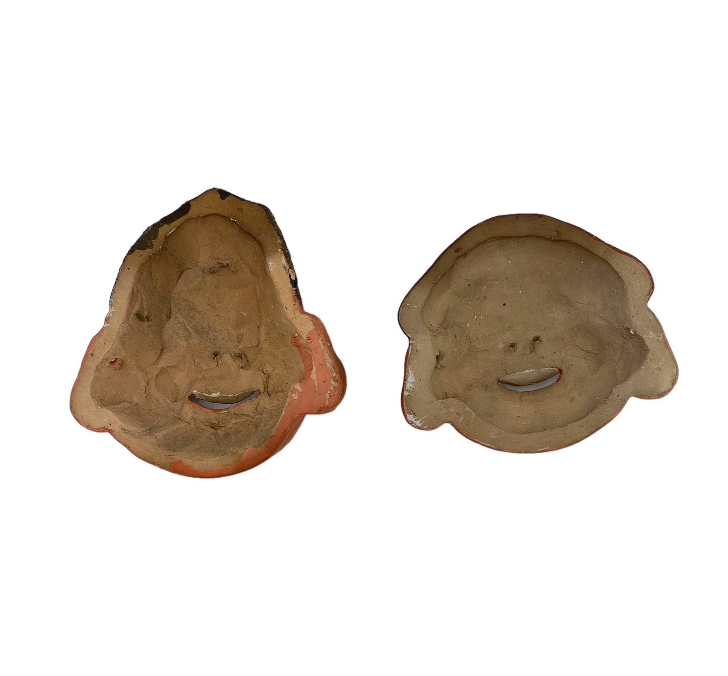 Small ceramic Daikoku and Ebisu masks.