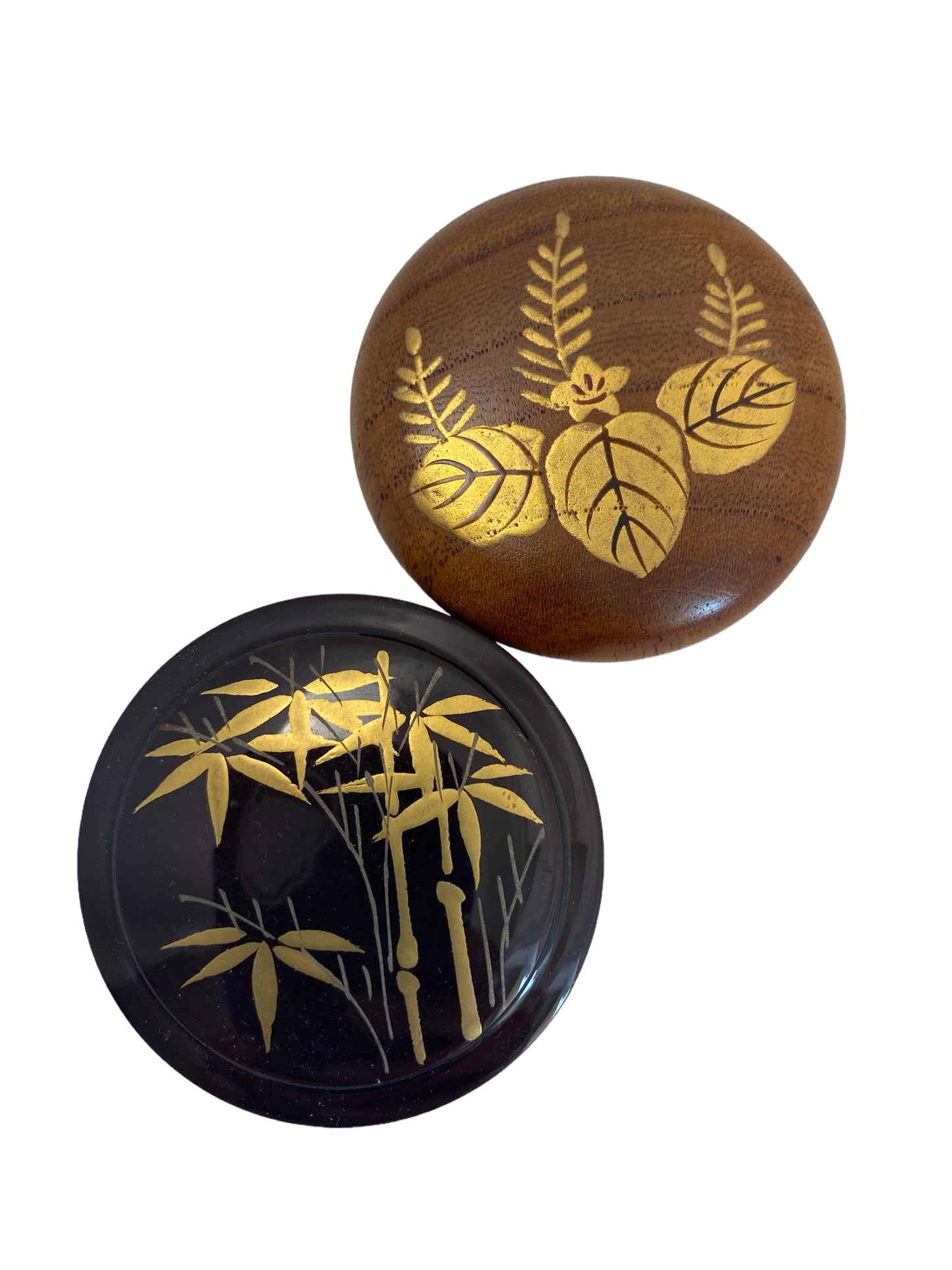 Kōgō Ire / Elegant early Shōwa–period incense container with bamboo motif