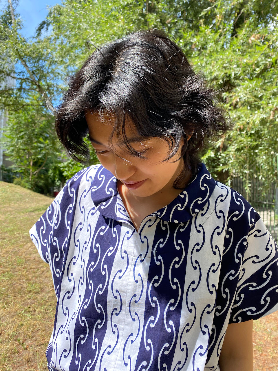 Yukata Remake Collared Shirt