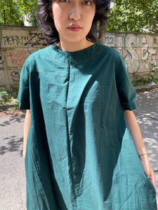 Cotton deep green dress