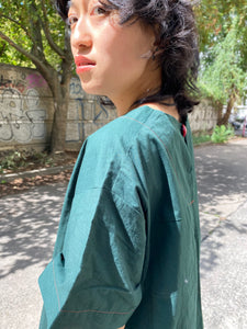 Cotton deep green dress