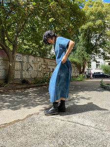 Indigo hand-dyed dress
