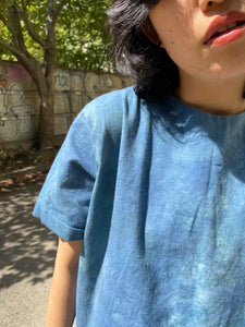 Indigo hand-dyed dress