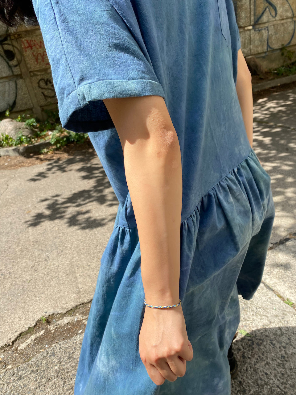 Indigo hand-dyed dress