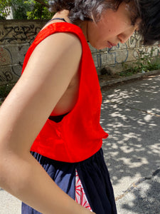 Skirt made of indigo-dyed HAKAMO from kendo wear.