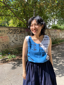 Tank tops made from test-dyed hand towels