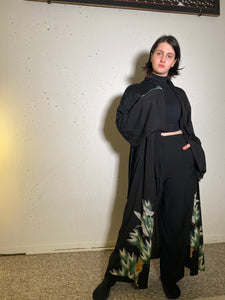 old Kimono Tomesode coat / Crane pattern