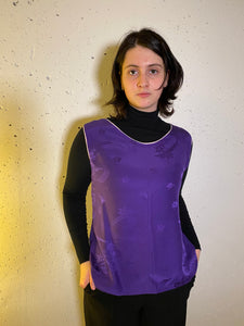 Tank tops made  from silk purple kimonos.