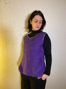 Tank tops made  from silk purple kimonos.