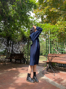 Indigo patchwork dress