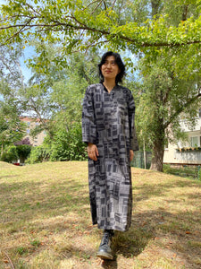 dress made from Oshima silk kimono.